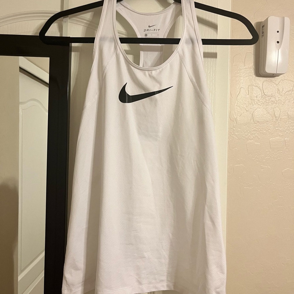 Small. Nike Dri-Fit. Racerback Tank. White. - Picture 2 of 3